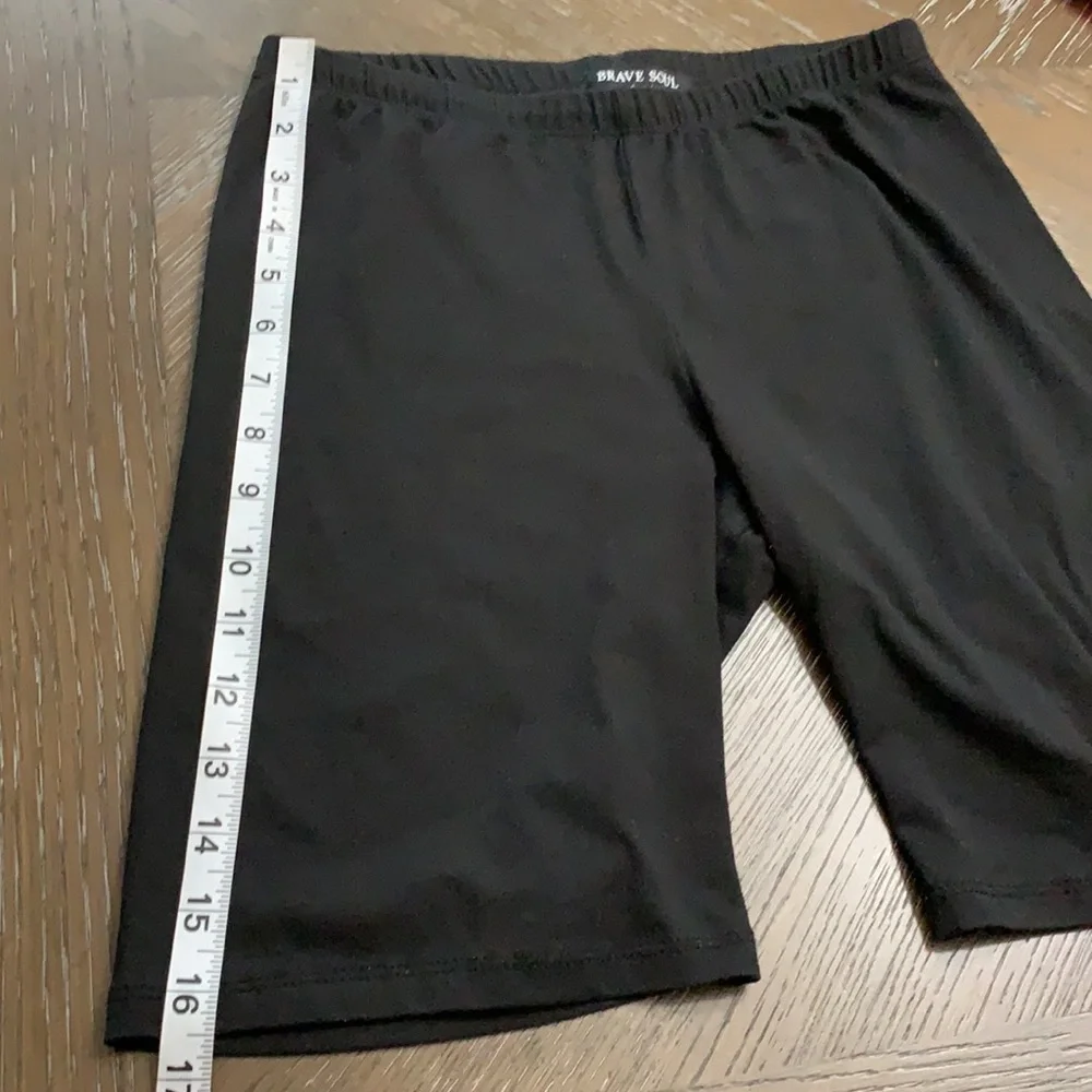 Brave Soul black Hugh waisted biker shorts Size M